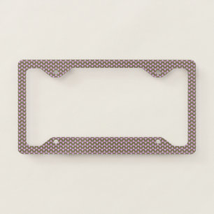 Modern Boho Lilac Olive Geometric Triangle Pattern License Plate Frame
