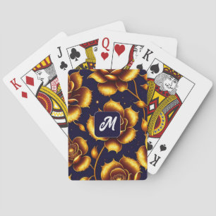 Modern Boho Luxury Gold Rose Collection Poker Cards