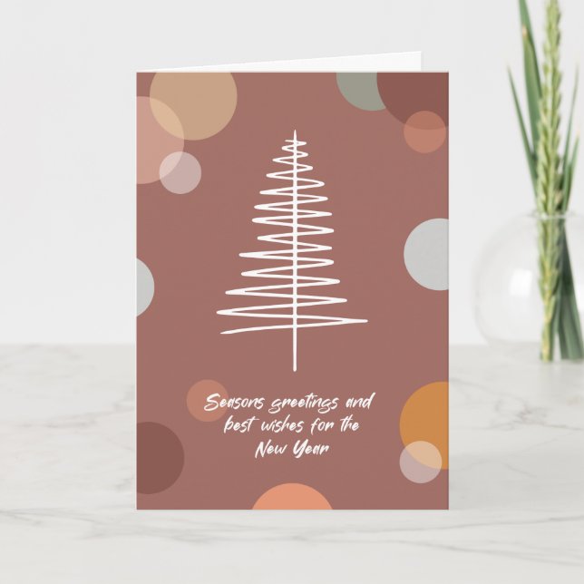 Modern Boho Merry Christmas / New Year Card (Front)