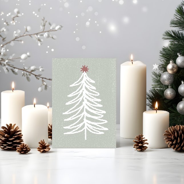 Modern Boho Merry Christmas / New Year Card (Sweet Modern Boho Holiday Card)