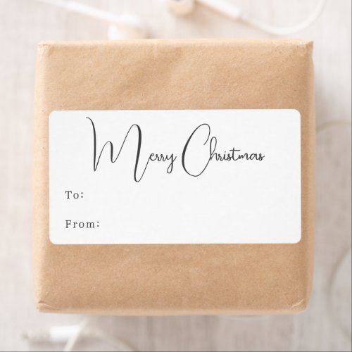 Modern Boho Merry Christmas Rectangular Gift Label