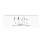 Modern Boho Merry Christmas Return Address Label<br><div class="desc">Celebrate the holiday season with this modern boho Merry Christmas return address label. The unique and editable script gives the design a chic yet elegant touch. Its simple black and white design embodies a classic and whimsical feel, perfect for the winter season. The minimal bohemian festive designer font adds creativity...</div>