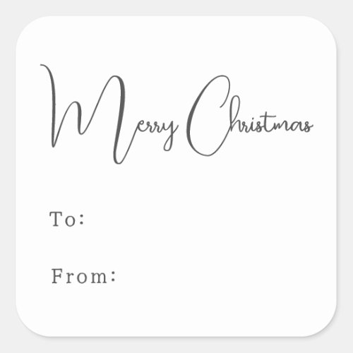 Modern Boho Merry Christmas To From Square Sticker