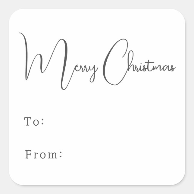 Modern Boho Merry Christmas To From Square Sticker (Front)