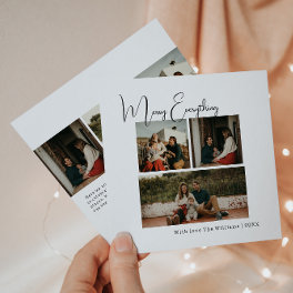 Modern Boho Merry Everything Six Photo Christmas Holiday Card