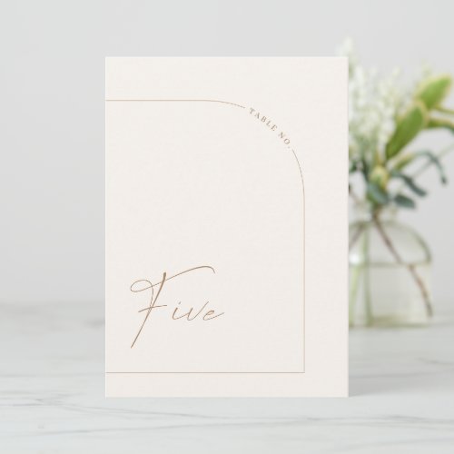 Modern Boho Minimal Arch Table Five Table Number