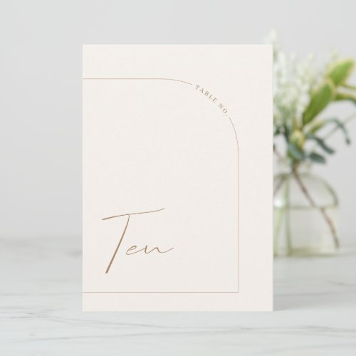 Modern Boho Minimal Arch Table Ten Table Number