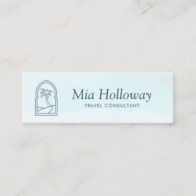 Modern Boho Minimal Palm Tree Business Calling Car Card (Front)