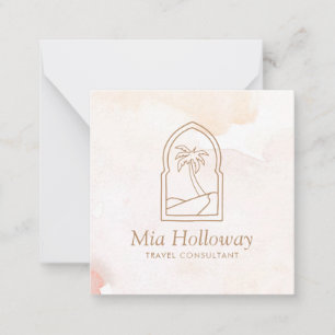 Modern Boho Minimal Palm Tree Business Note Card