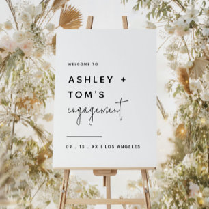 Modern Boho Minimalist Engagement Welcome Sign