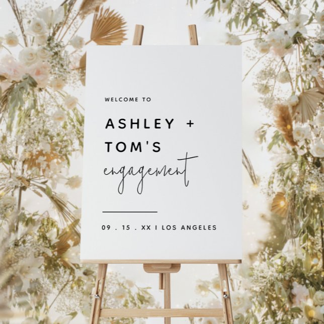 Modern Boho Minimalist Engagement Welcome Sign (Creator Uploaded)