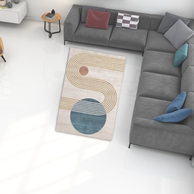 Modern Boho Minimalist Geometric Abstract Shapes Rug (Creator Uploaded)