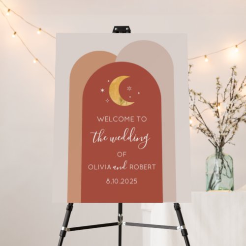 Modern Boho Moon Wedding Sign Foam Board