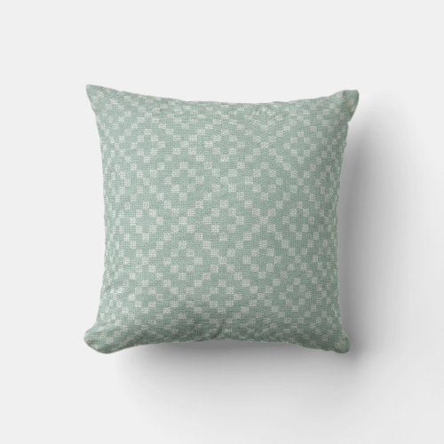 Modern Boho Mud Cloth Style Tribal  Sea green Throw Pillow