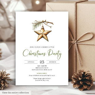 Modern Boho Neutral Colors Rustic Holiday Dinner Invitation