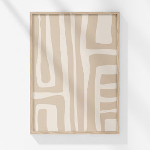 Modern Boho Neutral Line Abstract Wall Art Print