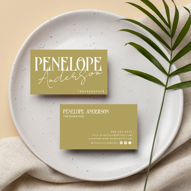 Modern Boho Neutral  Sage Green | Elegant Trendy   Business Card (Creator Uploaded)