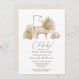 Modern Boho Nursery Mobile Baby Shower Invitation