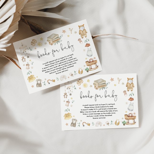 Modern Boho Nursery Neutral Books for Baby Enclosure Card (Creator Uploaded)