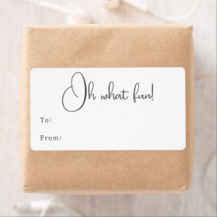 Modern Boho Oh What Fun Rectangular Gift Label