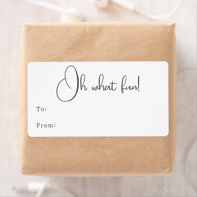 Modern Boho Oh What Fun Rectangular Gift Label (Insitu)