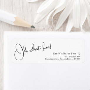 Modern Boho Oh What Fun! Return Address Label