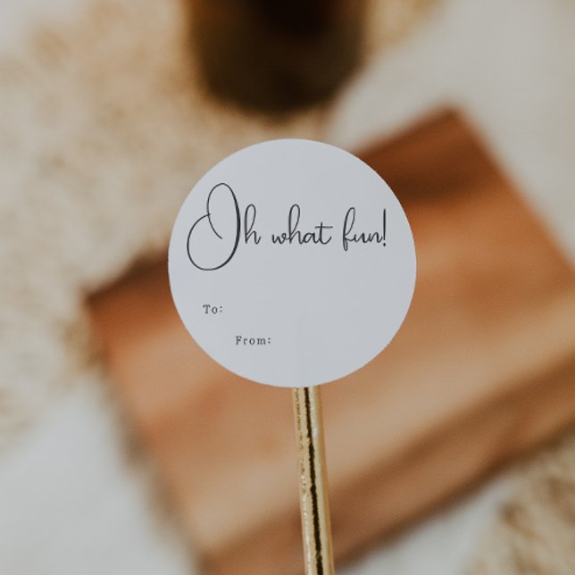 Modern Boho Oh What Fun To From Classic Round Sticker (Creator Uploaded)