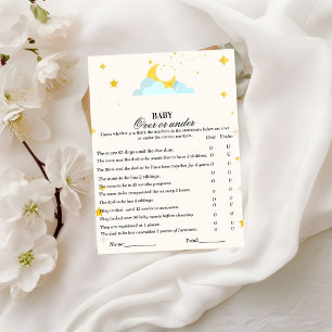 Modern boho over or under baby shower games postcard