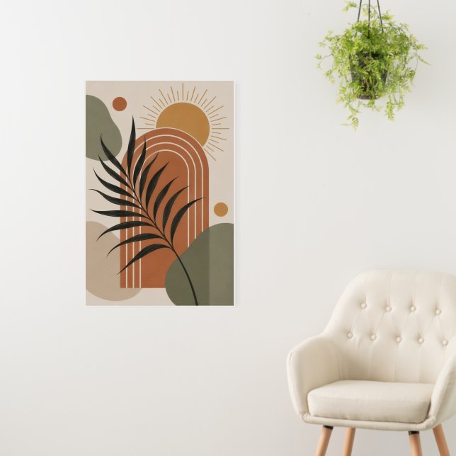 Modern Boho Palm Leaf Art Poster (In Situ (Wall))