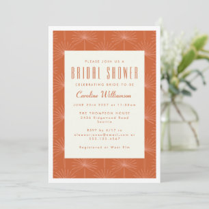 Modern Boho Palm Leaf Rust Botanical Bridal Shower Invitation
