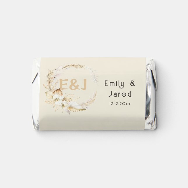 Modern Boho Palm Wedding  Hershey's Miniatures (Front)