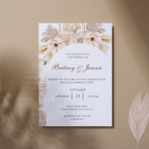 Modern Boho Pampas Grass Arch Wedding