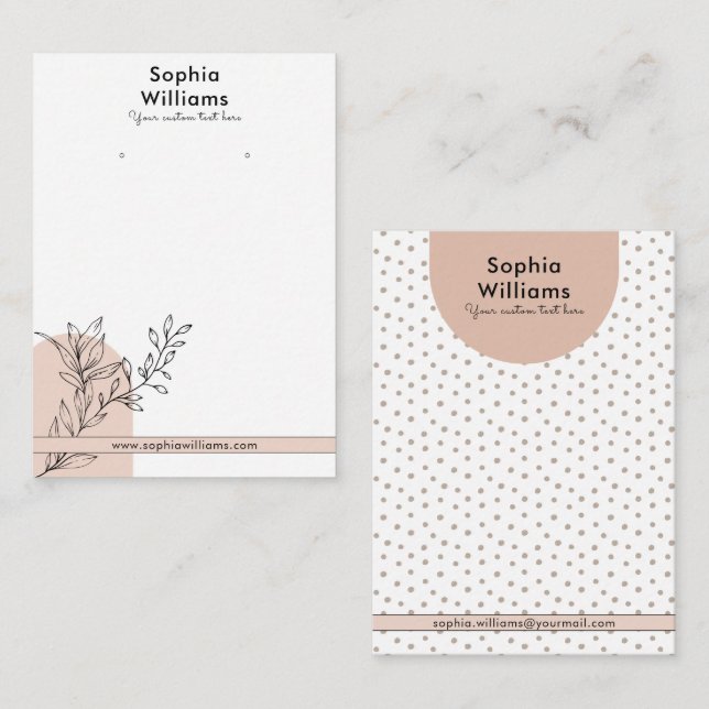 Modern Boho Pastel Earring Jewelry Display Card (Front/Back)