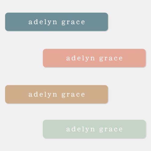 Modern Boho Pastel Girl Name Labels