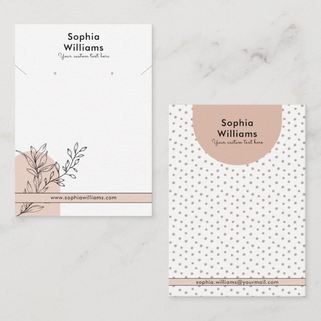 Modern Boho Pastel Necklace & Earring Display Card (Front/Back)