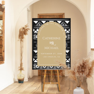 Modern Boho Pattern Wedding Arch Gold Foam Board