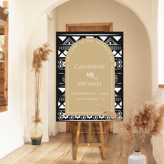 Modern Boho Pattern Wedding Arch Gold Foam Board (Creator Uploaded)