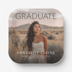 Modern Boho Photo Graduation Plate Graduate