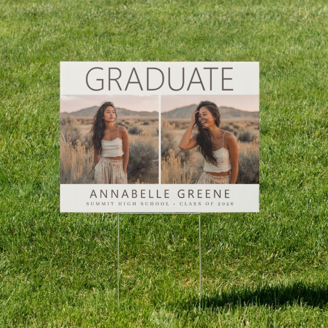Modern Boho Photo Graduation Yard Sign Grad (Insitu)