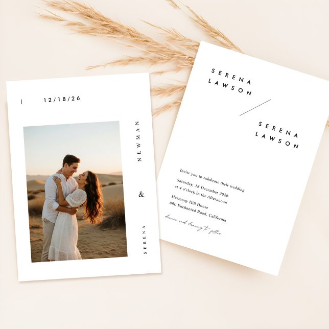 Modern Boho Photo Wedding Invitation (Creator Uploaded)
