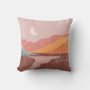 Modern Boho Pink and Yellow Home Decor Throw Pillow