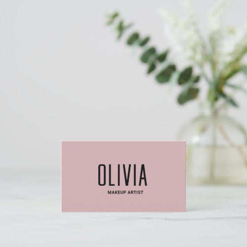 Modern Boho Pink Black Typography Elegant Simple  Business Card