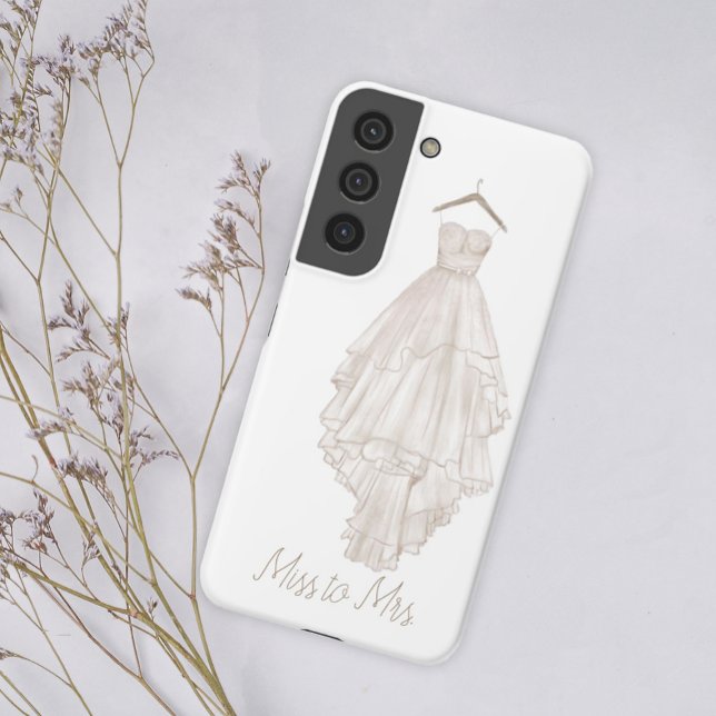 Modern Boho Pink Floral Wedding Miss to Mrs Samsung Galaxy Case (Creator Uploaded)