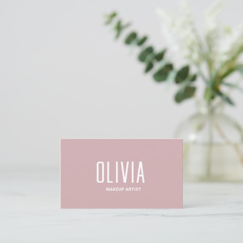 Modern Boho Pink Gold Typography Elegant Simple Business Card