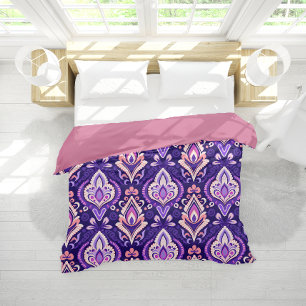 Modern Boho Purple Paisley Chic Bedding Duvet Cover