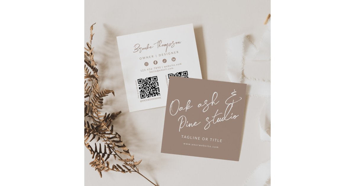 Modern Boho QR Code Business Card | Zazzle