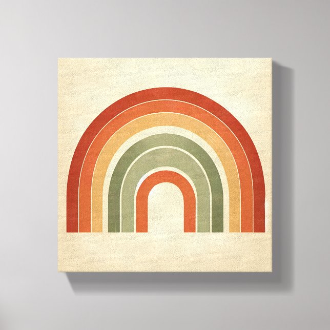 Modern Boho Rainbow Art - Minimalist Terracotta an Canvas Print (Front)