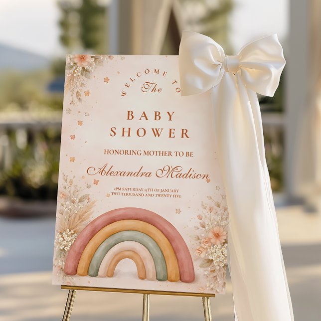 Modern Boho Rainbow Baby Shower Foam Board (Creator Uploaded)