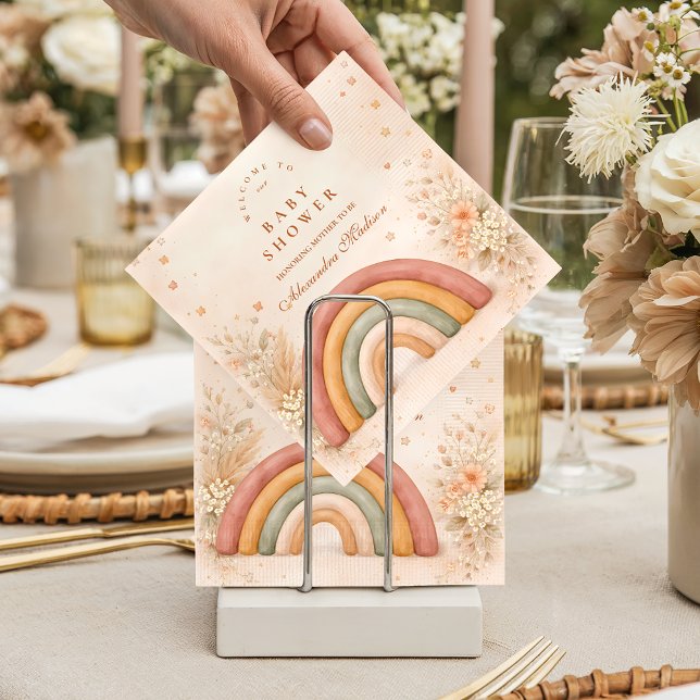 Modern Boho Rainbow Baby Shower Napkins (Creator Uploaded)
