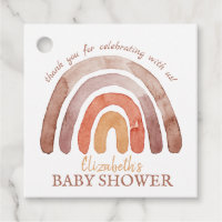 Modern  Boho Rainbow Baby Shower Thank You  Favor Tags